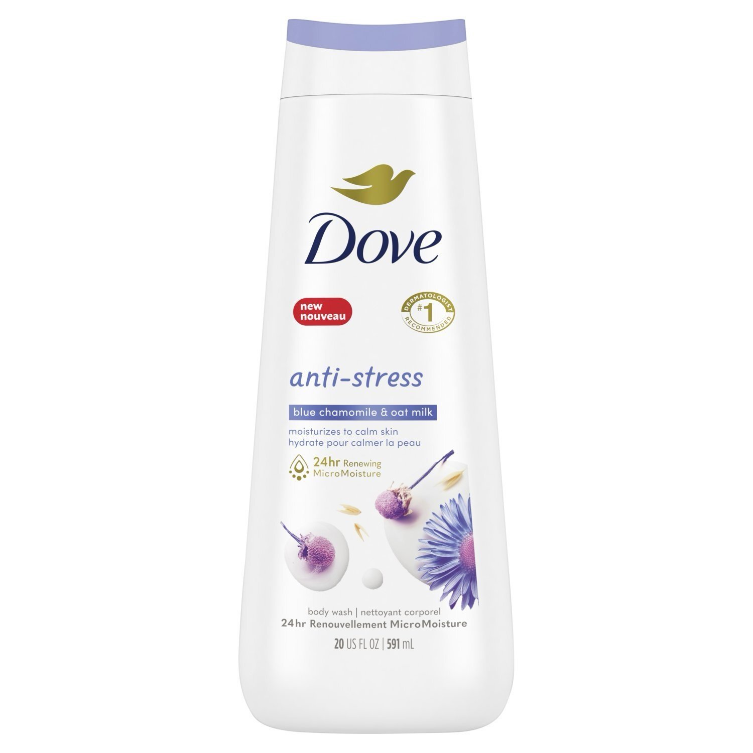 Dove Body Wash Blue Chamomile + Oat Milk