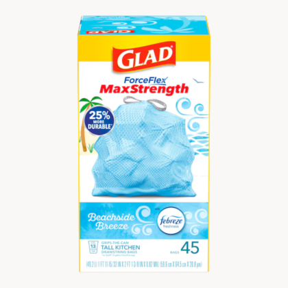 Glad ForceFlex Odor Shield trash bags Beach Breeze 34 ct