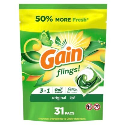 Gain Flings Febreze & Oxi laundry detergent 31 count